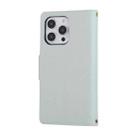 For iPhone 15 Pro Max Round Buckle Zipper Wallet Leather Phone Case with Crossbody Strap(Sky Blue) - 3