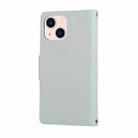 For iPhone 15 Plus Round Buckle Zipper Wallet Leather Phone Case with Crossbody Strap(Sky Blue) - 3
