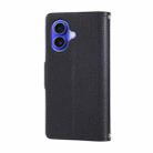 For iPhone 16 Round Buckle Zipper Wallet Leather Phone Case with Crossbody Strap(Black) - 3
