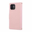 For iPhone 12 / 12 Pro Round Buckle Zipper Wallet Leather Phone Case with Crossbody Strap(Pink) - 3