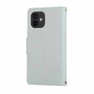 For iPhone 12 / 12 Pro Round Buckle Zipper Wallet Leather Phone Case with Crossbody Strap(Sky Blue) - 3