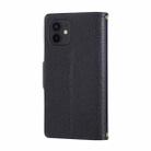 For iPhone 12 / 12 Pro Round Buckle Zipper Wallet Leather Phone Case with Crossbody Strap(Black) - 3