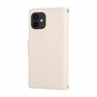 For iPhone 12 / 12 Pro Round Buckle Zipper Wallet Leather Phone Case with Crossbody Strap(White) - 3