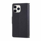 For iPhone 11 Pro Round Buckle Zipper Wallet Leather Phone Case with Crossbody Strap(Black) - 3