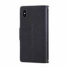 For iPhone X / XS Round Buckle Zipper Wallet Leather Phone Case with Crossbody Strap(Black) - 3