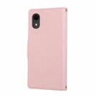 For iPhone XR Round Buckle Zipper Wallet Leather Phone Case with Crossbody Strap(Pink) - 3