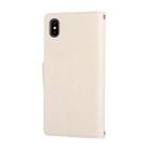 For iPhone XS Max Round Buckle Zipper Wallet Leather Phone Case with Crossbody Strap(White) - 3