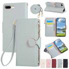 For iPhone 7 Plus / 8 Plus Round Buckle Zipper Wallet Leather Phone Case with Crossbody Strap(Sky Blue) - 1