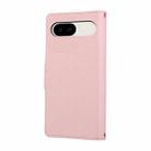 For Google Pixel 9a Round Buckle Zipper Wallet Leather Phone Case with Crossbody Strap(Pink) - 3