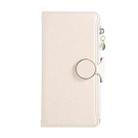 For Google Pixel 9a Round Buckle Zipper Wallet Leather Phone Case with Crossbody Strap(White) - 2