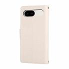 For Google Pixel 9a Round Buckle Zipper Wallet Leather Phone Case with Crossbody Strap(White) - 3