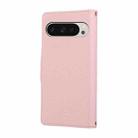For Google Pixel 9 / 9 Pro Round Buckle Zipper Wallet Leather Phone Case with Crossbody Strap(Pink) - 3
