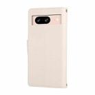 For Google Pixel 8 Round Buckle Zipper Wallet Leather Phone Case with Crossbody Strap(White) - 3