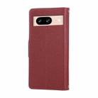 For Google Pixel 7 Round Buckle Zipper Wallet Leather Phone Case with Crossbody Strap(Red) - 3