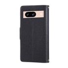 For Google Pixel 7 Round Buckle Zipper Wallet Leather Phone Case with Crossbody Strap(Black) - 3
