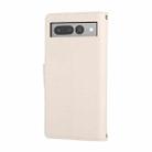 For Google Pixel 7 Pro Round Buckle Zipper Wallet Leather Phone Case with Crossbody Strap(White) - 3