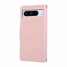 For Google Pixel 8 Pro Round Buckle Zipper Wallet Leather Phone Case with Crossbody Strap(Pink) - 3