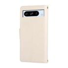 For Google Pixel 8 Pro Round Buckle Zipper Wallet Leather Phone Case with Crossbody Strap(White) - 3