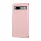 For Google Pixel 7a Round Buckle Zipper Wallet Leather Phone Case with Crossbody Strap(Pink) - 3