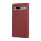 For Google Pixel 7a Round Buckle Zipper Wallet Leather Phone Case with Crossbody Strap(Red) - 3