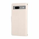 For Google Pixel 7a Round Buckle Zipper Wallet Leather Phone Case with Crossbody Strap(White) - 3