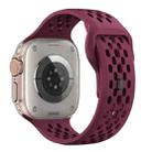 For Apple Watch 46mm / 49mm / 45mm / 44mm xDfind Mesh Reverse Buckle Silicone Watch Band(Wine Red) - 2