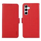For Samsung Galaxy A17 5G ABEEL Side-Magnetic Litchi Pattern Leather RFID Phone Case(Red) - 1