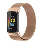 For Fitbit Charge 6 / 5 xDfind Milanese Magnetic Metal Watch Band, Size:L(Rose Gold) - 1