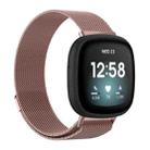 For Fitbit Versa 4 / 3 / Sense 2 / Sense xDfind Milanese Magnetic Metal Watch Band, Size: S(Rose Pink) - 1