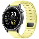 22mm Universal Shark Magnetic Breathable Silicone Watch Band(Light Yellow) - 1