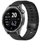 22mm Universal Shark Magnetic Breathable Silicone Watch Band(Black) - 1