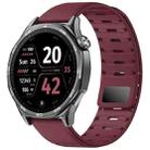 22mm Universal Shark Magnetic Breathable Silicone Watch Band(Wine Red) - 1
