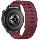 22mm Universal Shark Magnetic Breathable Silicone Watch Band(Wine Red) - 2