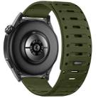 22mm Universal Shark Magnetic Breathable Silicone Watch Band(Army Green) - 2