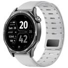 22mm Universal Shark Magnetic Breathable Silicone Watch Band(Light Grey) - 1