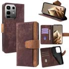 For Infinix Note 50 4G Color Stitching Skin Feel Leather RFID Blocking Phone Case(Brown) - 1