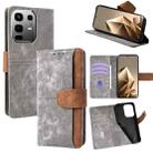 For Infinix Note 50 4G Color Stitching Skin Feel Leather RFID Blocking Phone Case(Grey) - 1