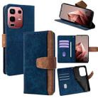 For Infinix Note 50s 5G Color Stitching Skin Feel Leather RFID Blocking Phone Case(Blue) - 1