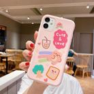 For iPhone 11 Cartoon Bear Pattern Shockproof TPU Protective Case(Milk Tea and Bear) - 1