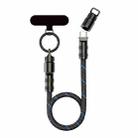 ROCK R15 Type-C to Type-C 60W Phone Lanyard Fast Charging Zinc Alloy Data Cable, Length:30cm(Black) - 1