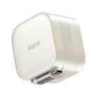 ROCK T90 PD35W Type-C Single Port GaN Wall Charger with Type-C Retractable Cable, UK Plug(Beige) - 1