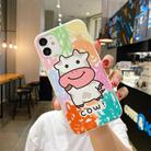 For iPhone 11 Pro Max Graffiti Animal Pattern Shockproof TPU Protective Case(Cow) - 1