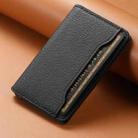 V02 Little Cow Texture Back-attached NN Card Bag(Black) - 2