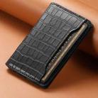 V03 Alligator Texture Back-attached NN Card Bag(Black) - 2