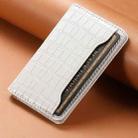 V03 Alligator Texture Back-attached NN Card Bag(Pearl White) - 2
