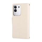 For vivo Y29 4G Round Buckle Zipper Wallet Leather Phone Case with Crossbody Strap(White) - 3
