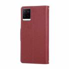 For vivo Y21 / Y33s 4G Global Round Buckle Zipper Wallet Leather Phone Case with Crossbody Strap(Red) - 3
