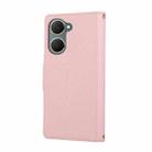 For vivo Y03 4G / Y18 / Y28s Round Buckle Zipper Wallet Leather Phone Case with Crossbody Strap(Pink) - 3