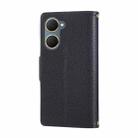 For vivo Y03 4G / Y18 / Y28s Round Buckle Zipper Wallet Leather Phone Case with Crossbody Strap(Black) - 3