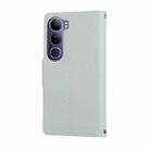 For vivo V40 Lite Round Buckle Zipper Wallet Leather Phone Case with Crossbody Strap(Sky Blue) - 3